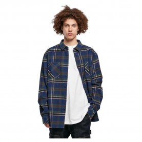 Карирана риза Urban classics Checked Mountain long sleeve shirt - Blue (Dark Blue / Bottle Green) карирана,риза,мъжки,ризи,urban,classics,checked,mountain,long,sleeve,shirt,blue,(dark,blue,bottle,green)