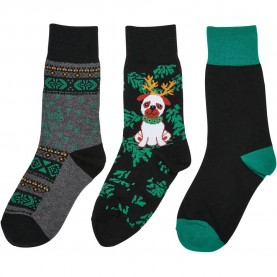 чорапи,детски,чорапи,urban,classics,christmas,dog,long,socks,3,units,black,grey,(multicolor)