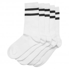 Чорапи Urban classics Double Stripe socks 5 pairs - White (White / Black) чорапи,мъжки,чорапи,дамски,чорапи,urban,classics,double,stripe,socks,5,pairs,white,(white,black)