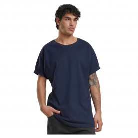 Тениска Urban classics Long Shaped Turnup short sleeve T-shirt - Blue (Midnight Navy) тениска,мъжки,тениски,urban,classics,long,shaped,turnup,short,sleeve,t,shirt,blue,(midnight,navy)