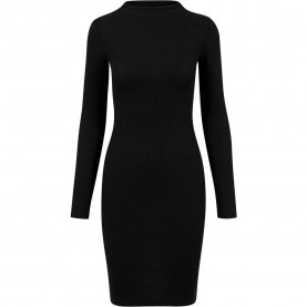рокля,дамски,поли,и,рокли,urban,classics,rib,long,sleeve,long,dress,black