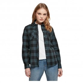 карирана,риза,дамски,блузи,дамски,ризи,urban,classics,turnup,checked,flanell,long,sleeve,shirt,green,(jasper,black)