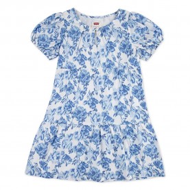 Рокля Levi´s ® Puff Highneck short sleeve dress - Blue (Bright White) рокля,дамски,поли,и,рокли,levi´s,®,puff,highneck,short,sleeve,dress,blue,(bright,white)