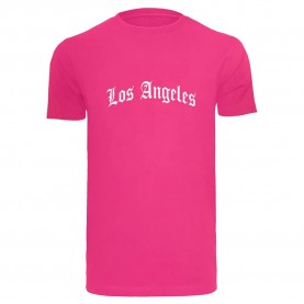 тениска,мъжки,тениски,дамски,тениски,mister,tee,los,angeles,wording,short,sleeve,t,shirt,pink,(hibiskus,pink)