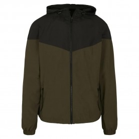 яке,мъжки,якета,build,your,brand,2,tone,tech,windrunner,jacket,green,(black,dark,olive)