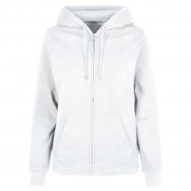 блуза,дамски,блузи,build,your,brand,basic,full,zip,sweatshirt,white