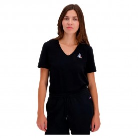 тениска,дамски,тениски,le,coq,sportif,ess,col,v,n°1,short,sleeve,t,shirt,black,(black)