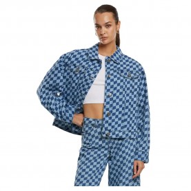 яке,дамски,якета,и,палта,urban,classics,80‘s,oversized,laser,printed,denim,jacket,blue,laser,check,(blue)