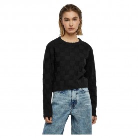 блуза,дамски,пуловери,дамски,плетени,дрехи,urban,classics,check,knit,sweater,black