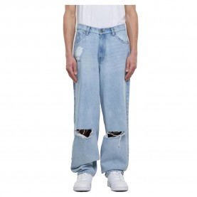 дънки,мъжки,панталони,urban,classics,heavy,ounce,knee,cut,baggy,fit,jeans,blue