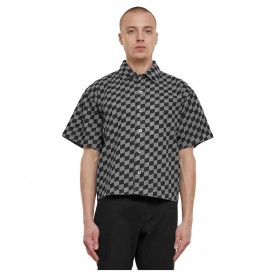 карирана,риза,мъжки,ризи,urban,classics,laser,check,printed,boxy,short,sleeve,shirt,black