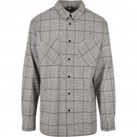 карирана,риза,мъжки,ризи,urban,classics,long,oversized,checked,greyish,long,sleeve,shirt,grey,black,(grey)