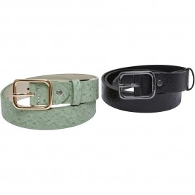 колан,колани,urban,classics,ostrich,synthetic,leather,belt,2,units,green,black,(black,leaf)