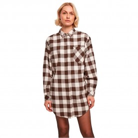 карирана,риза,дамски,блузи,дамски,ризи,urban,classics,oversized,check,flannel,long,sleeve,shirt,pink,brown