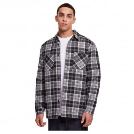 Карирана риза Urban Classics Padded Checked long sleeve shirt - Grey карирана,риза,мъжки,ризи,urban,classics,padded,checked,long,sleeve,shirt,grey