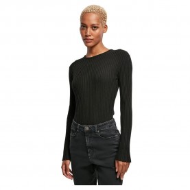 тениска,дамски,тениски,urban,classics,rib,knit,long,sleeve,t,shirt,black,(black)