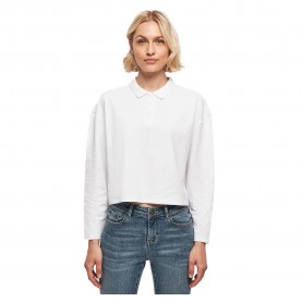 дамски,блузи,с,яка,urban,classics,short,oversized,long,sleeve,polo,white