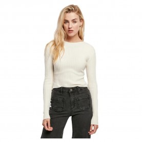 блуза,дамски,пуловери,дамски,плетени,дрехи,urban,classics,short,rib,knit,twisted,back,sweater,white,sand,(white)