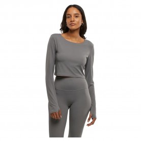 фланелка,с,дълъг,ръкав,дамски,топове,urban,classics,sports,long,sleeve,top,grey