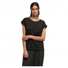 риза,с,къс,ръкав,дамски,блузи,дамски,ризи,urban,classics,viscose,extended,shoulder,short,sleeve,shirt,black,(black)