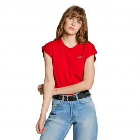 Тениска Pepe jeans Blooma short sleeve T-shirt - Red (Red) тениска,мъжки,тениски,дамски,тениски,pepe,jeans,blooma,short,sleeve,t,shirt,red,(red)