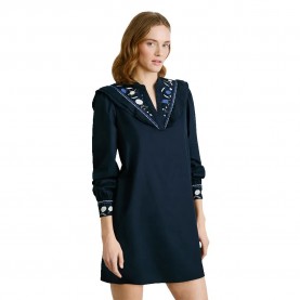 Рокля Pepe jeans Bunny 3/4 sleeve dress - Blue (Dulwich Blue) рокля,дамски,поли,и,рокли,pepe,jeans,bunny,3,4,sleeve,dress,blue,(dulwich,blue)