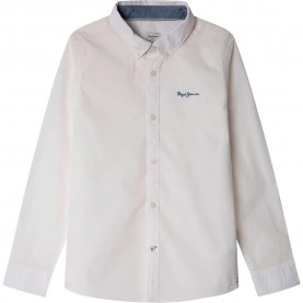 риза,с,дълъг,ръкав,детски,ризи,pepe,jeans,camdem,long,sleeve,shirt,white