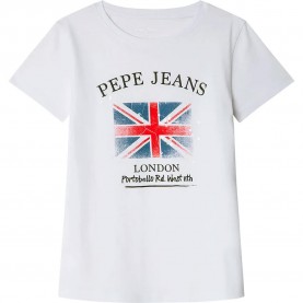 Тениска Pepe jeans Flag short sleeve T-shirt - White (White) тениска,мъжки,тениски,дамски,тениски,pepe,jeans,flag,short,sleeve,t,shirt,white,(white)