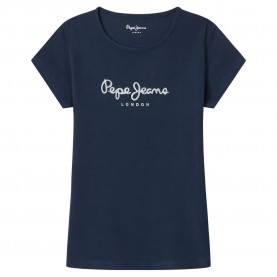 тениска,детски,тениски,pepe,jeans,hana,glitter,n,short,sleeve,t,shirt,navy,(blue)
