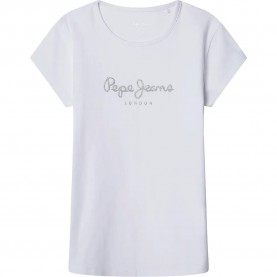тениска,детски,тениски,pepe,jeans,hana,glitter,n,short,sleeve,t,shirt,white
