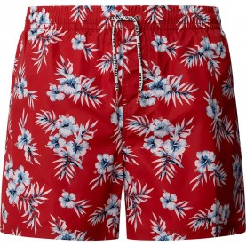 бански,гащета,мъжки,бански,костюми,pepe,jeans,hibiscus,swimming,shorts,red