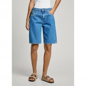 Къси панталони Pepe jeans Pl801189 High waist denim shorts - Blue (Denim / Light Clean) къси,панталони,дамски,панталони,pepe,jeans,pl801189,high,waist,denim,shorts,blue,(denim,light,clean)