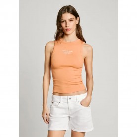 тениска,дамски,тениски,pepe,jeans,viv,sleeveless,t,shirt,washed,orange,(orange)