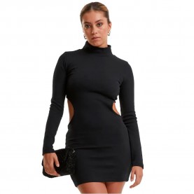 рокля,дамски,поли,и,рокли,urban,classics,cut,out,long,sleeve,short,dress,black,(black)