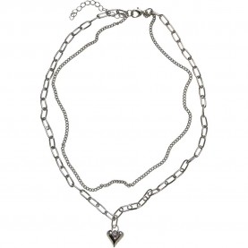 бижутерия,urban,classics,heart,icon,layering,necklace,silver,(silver)