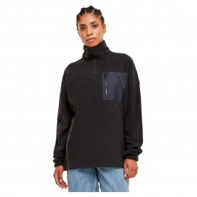 поларена,блуза,дамски,пуловери,дамски,плетени,дрехи,urban,classics,polar,fleece,half,zip,sweater,black,(black)