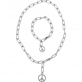 бижутерия,urban,classics,y,chain,peace,pendant,with,bracelet,necklace,silver,(silver)