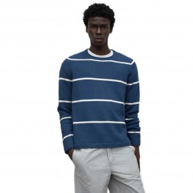 блуза,мъжки,пуловери,ecoalf,barco,sweater,blue,(blue,ecru,stripes)