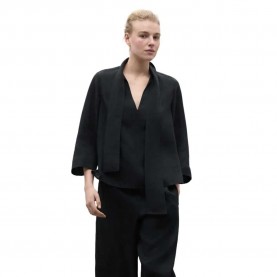 риза,с,къс,ръкав,дамски,блузи,дамски,ризи,ecoalf,luci,short,sleeve,shirt,black
