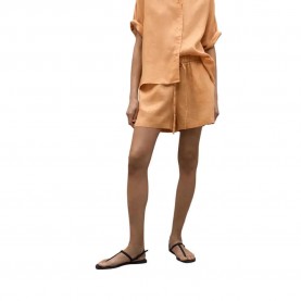 къси,панталони,дамски,панталони,ecoalf,yera,linen,shorts,bright,sunset,(brown)