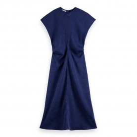 рокля,дамски,поли,и,рокли,scotch,&,soda,179574,satin,short,sleeve,midi,dress,blue