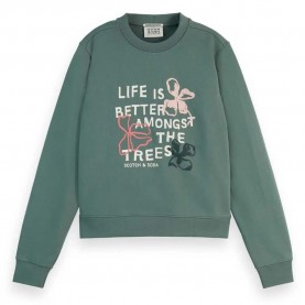 блуза,дамски,блузи,scotch,&,soda,puff,artwork,regular,fit,sweatshirt,green