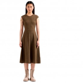 рокля,дамски,поли,и,рокли,armani,exchange,xw000119,af10352,short,sleeve,midi,dress,brown