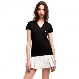 тениска,дамски,тениски,armani,exchange,xw000529,af10356,short,sleeve,v,neck,t,shirt,black