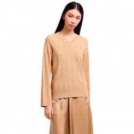 блуза,дамски,пуловери,дамски,плетени,дрехи,armani,exchange,xw000578,af12875,v,neck,sweater,woodg,woodg,monogram,(brown)