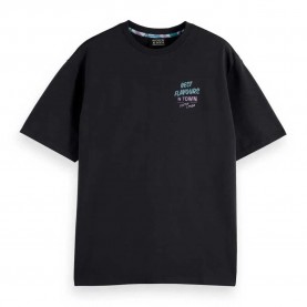 тениска,мъжки,тениски,scotch,&,soda,180050,relaxed,fit,short,sleeve,t,shirt,black