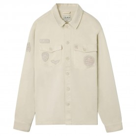 мъжки,якета,silbon,desgastada,parches,overshirt,beige,(stone,patches)