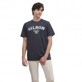 Тениска Silbon Raqueta Media short sleeve T-shirt - Blue (Navy Blue) тениска,мъжки,тениски,дамски,тениски,silbon,raqueta,media,short,sleeve,t,shirt,blue,(navy,blue)
