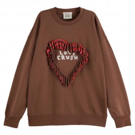 блуза,дамски,блузи,scotch,&,soda,fringed,heart,oversized,sweatshirt,brown