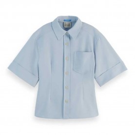 риза,с,къс,ръкав,дамски,блузи,дамски,ризи,scotch,&,soda,u9a00630t,short,sleeve,shirt,blue
